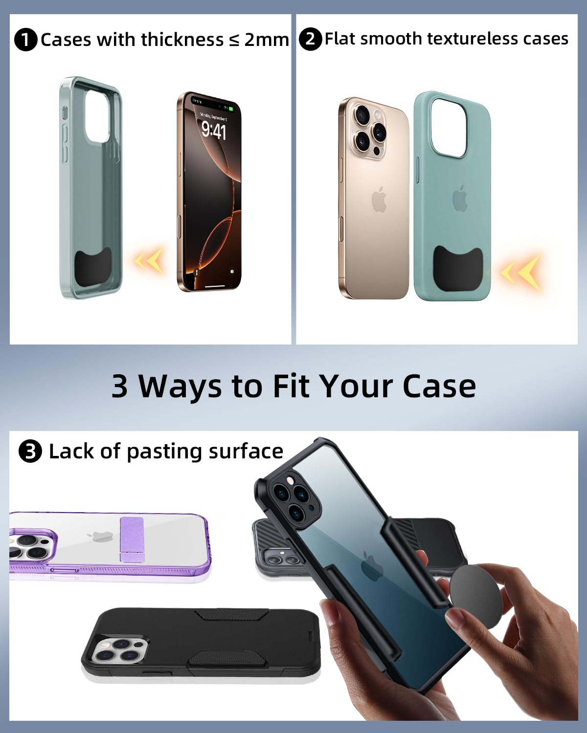 Metal Plate For Phone Magnet, Universal Steel Plate With 3M Adhesive Backing For Car Magnetic Mount Cell Phone Holder, Replaceme